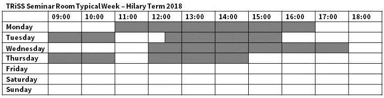Seminar Room Typical Week Hilary 2018